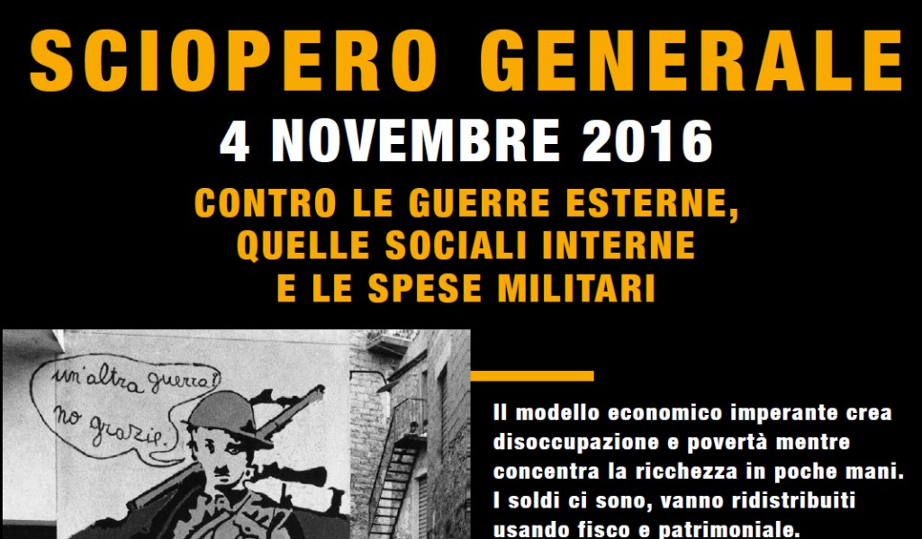 FP sostiene e partecipa allo sciopero generale CUB del 4&nbsp;novembre