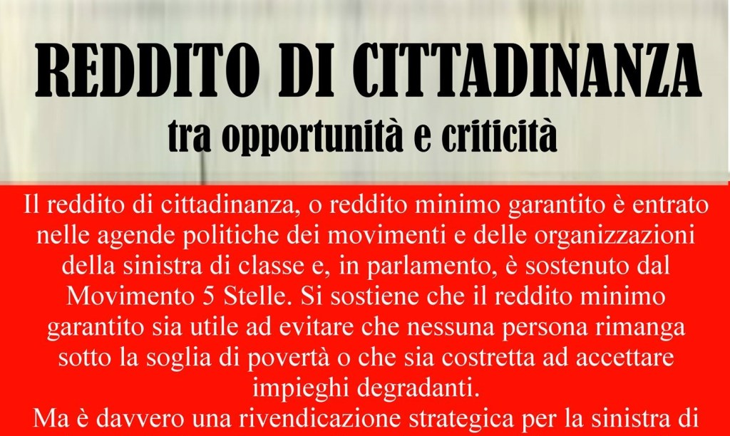 A Torino la nostra discussione sul reddito minimo: chi lavora per la classe, lavora per la&nbsp;Storia
