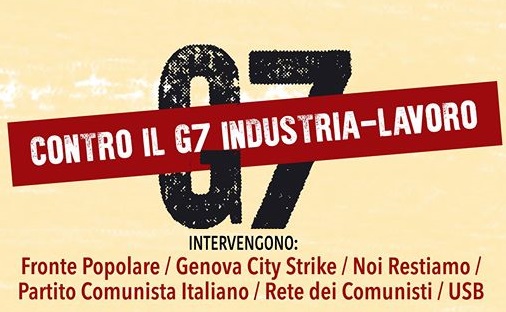 Torino, 29 settembre: assemblea contro il G7 industria-lavoro