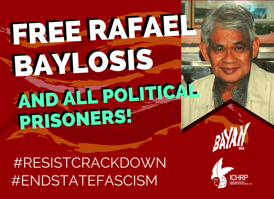 Filippine: Fronte Popolare condanna l’arresto del compagno Rafael Baylosis, rappresentante del&nbsp;NDFP