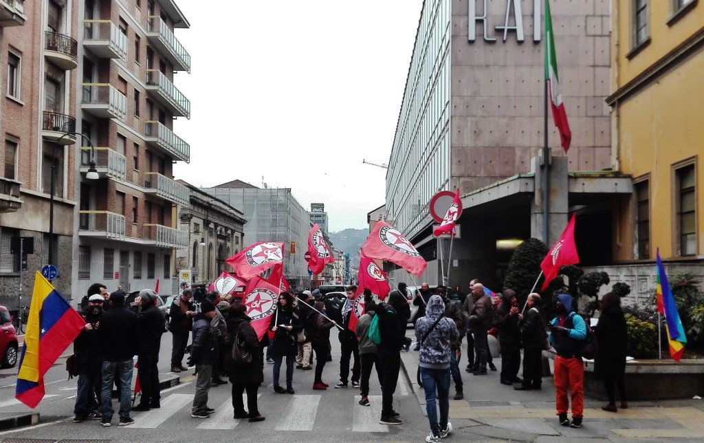 Torino, 23 febbraio: presidio a sostegno del Venezuela bolivariano sotto la sede RAI