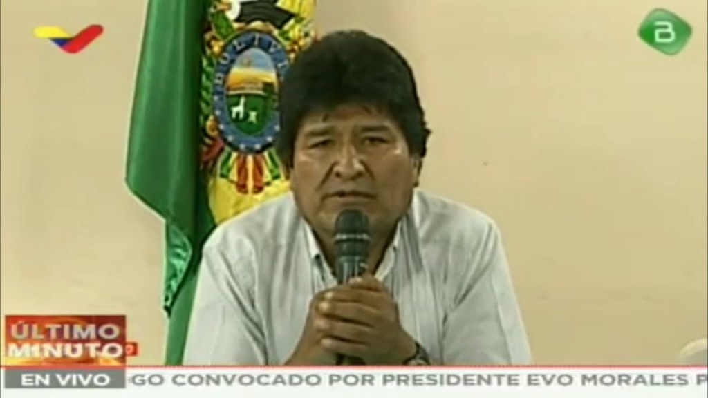 Bolivia – Evo Morales rassegna le dimissioni. Il golpe si afferma.&nbsp;(Video)