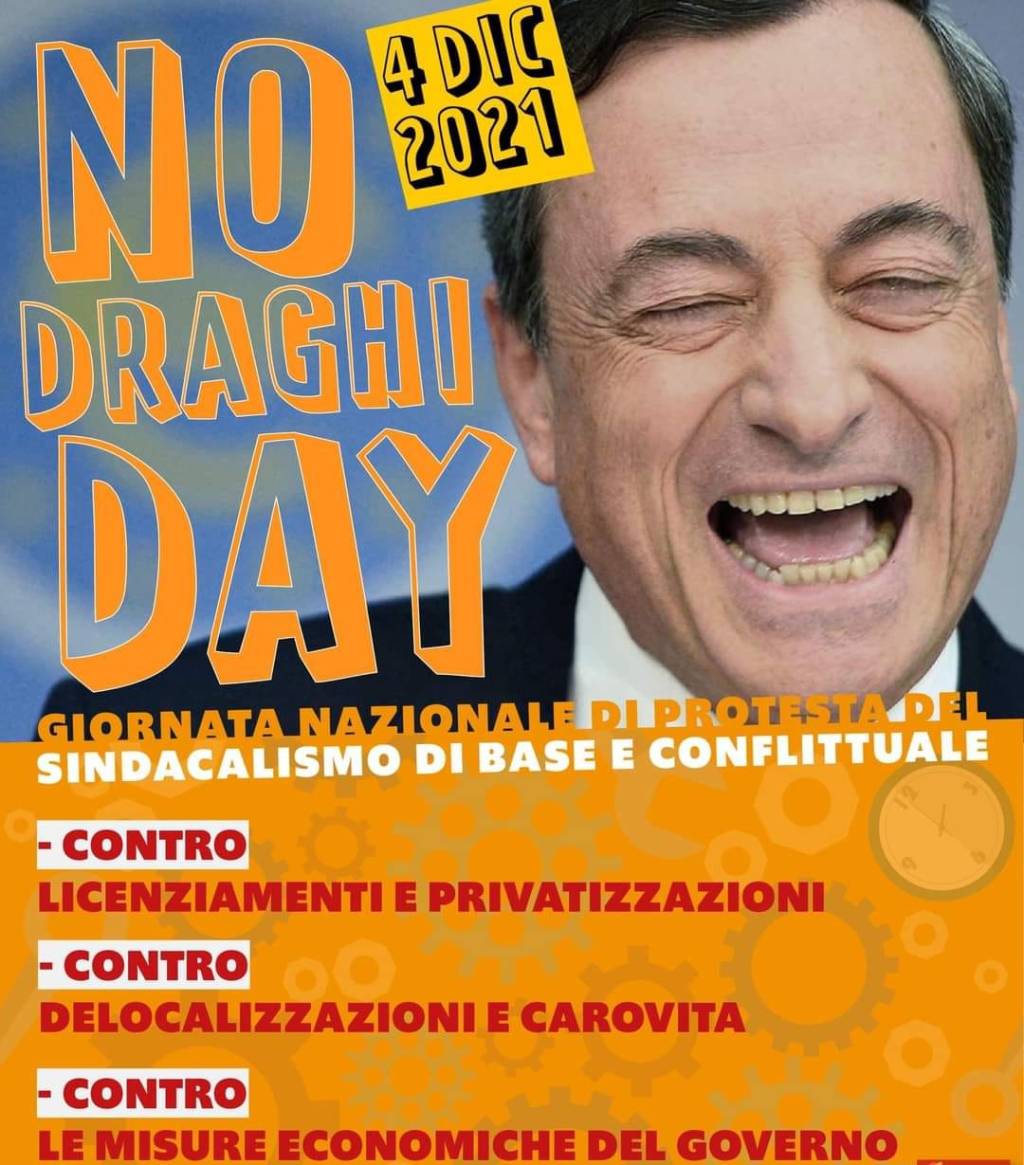 Sabato 4 dicembre è il No Draghi Day